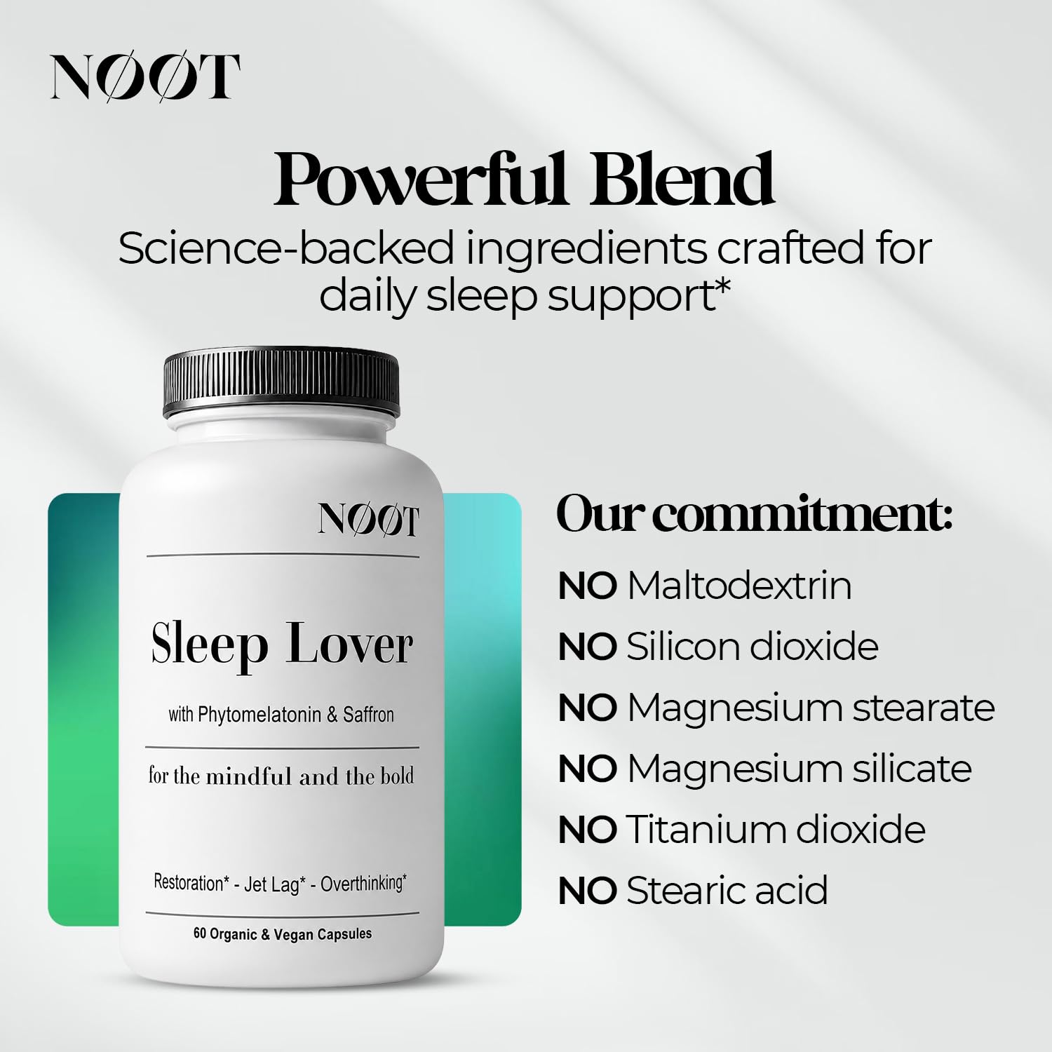 NOOT Sleep Lover Supplement – Natural Sleeping Aid for Adults & Students | Non-Habit Forming Sleep Supplement w. Ashwagandha, Lemon Balm, L-Theanine & Phytomelatonin | Deep Rest Support | 60 Capsules — Amazon image 9