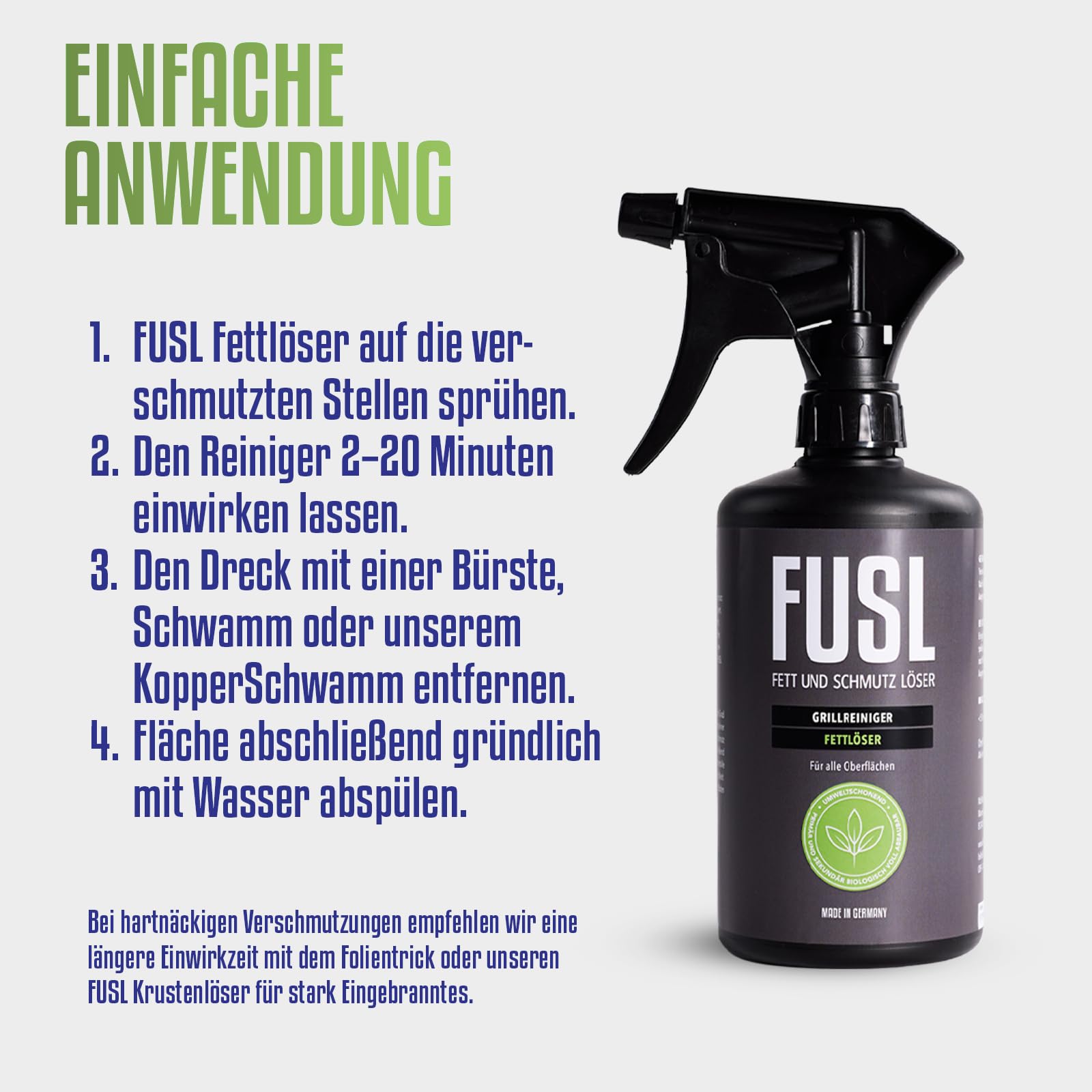 Grillreiniger Set 2x1 l – Krustenlöser & Fettlöser für BBQ, Grill, Pfanne & Backofen – starke Reinigung für Emaille, Edelstahl, Gusseisen, Aluguss, Holz & empfindliche Oberflächen