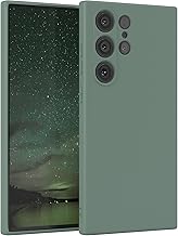 EAZY CASE - Silicone Case for Galaxy S23 Ultra Case Silicone Case Dark Green Soft Shockproof Mobile Phone Case Protective Cover with Camera Protection Thin Premium Protection Cover TPU Phone Bumper in