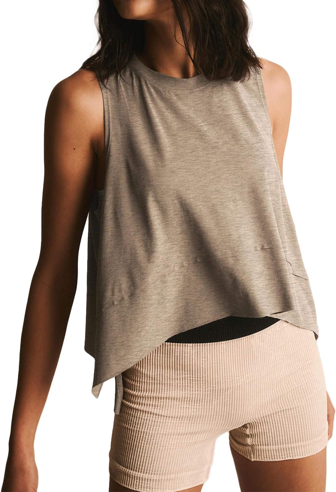 Women Workout Tank Tops Sleeveless Loose Athletic Yoga Running Gym Vest Asymmetrical Flowy Shirts