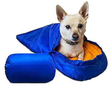 Vegapop Blue Sleeping Bag for Extra Small to Small Dogs Or Cats with Storage Bag- Portable Warm Waterproof Blanket for Pets-Perfect for Camping, Backpacking, Traveling, or Indoors and Outdoors