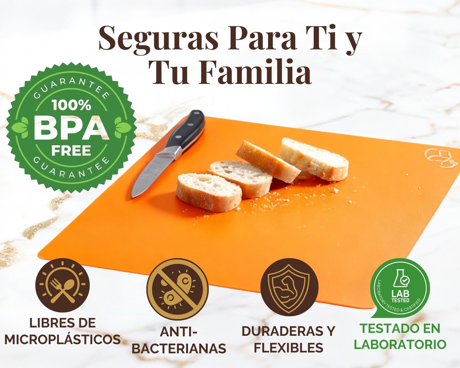 Tabla de Cortar Antibacteriana - 6 Tablas de Cocina en 1 - Tabla para Cortar Cocina - Tabla Cortar Bambú - Sin BPA - 5 Láminas para Evitar la Contaminación Cruzada - Qualis Summa
