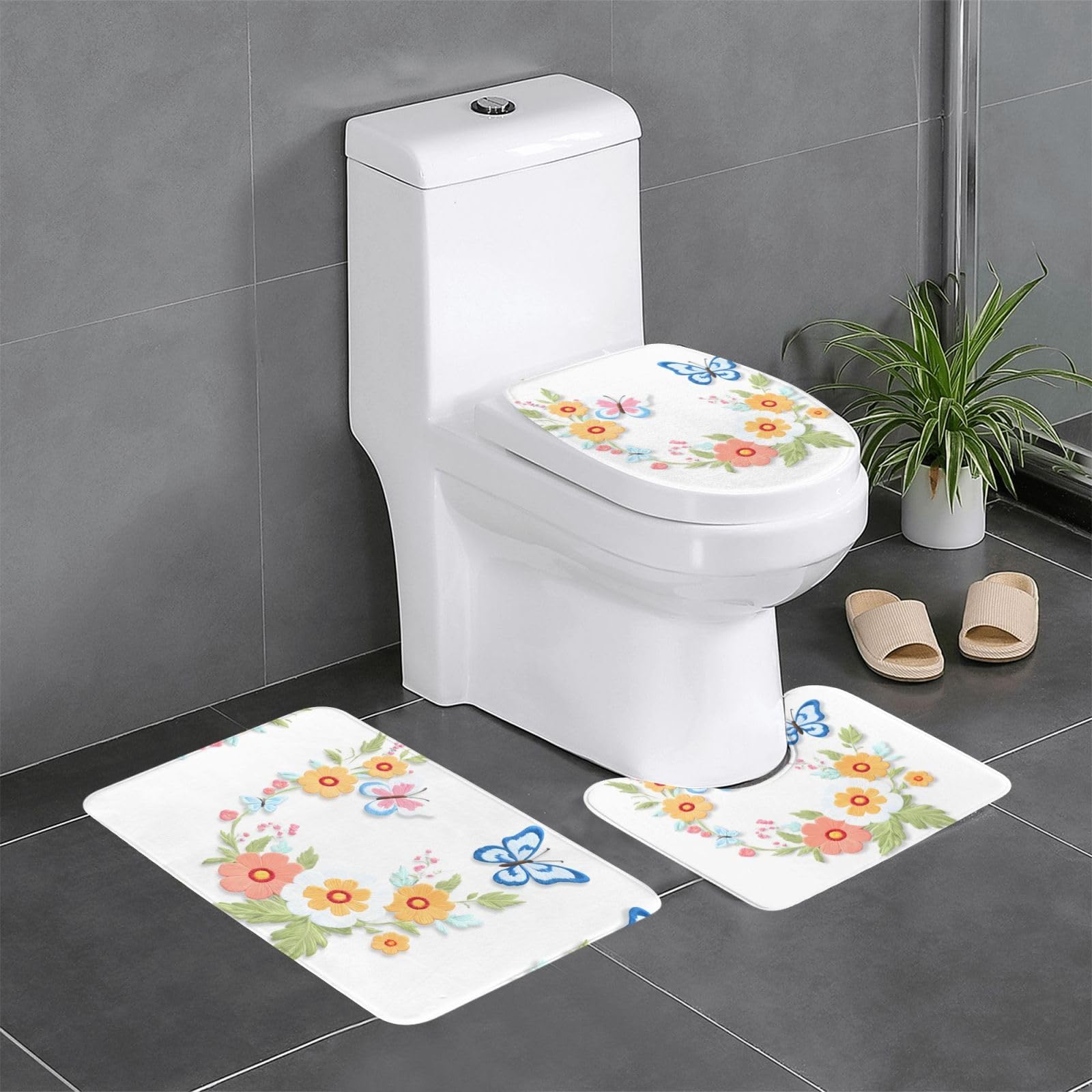 Tapis de salle de bain antidérapants brodés pour sécuriser et décorer vos WC
