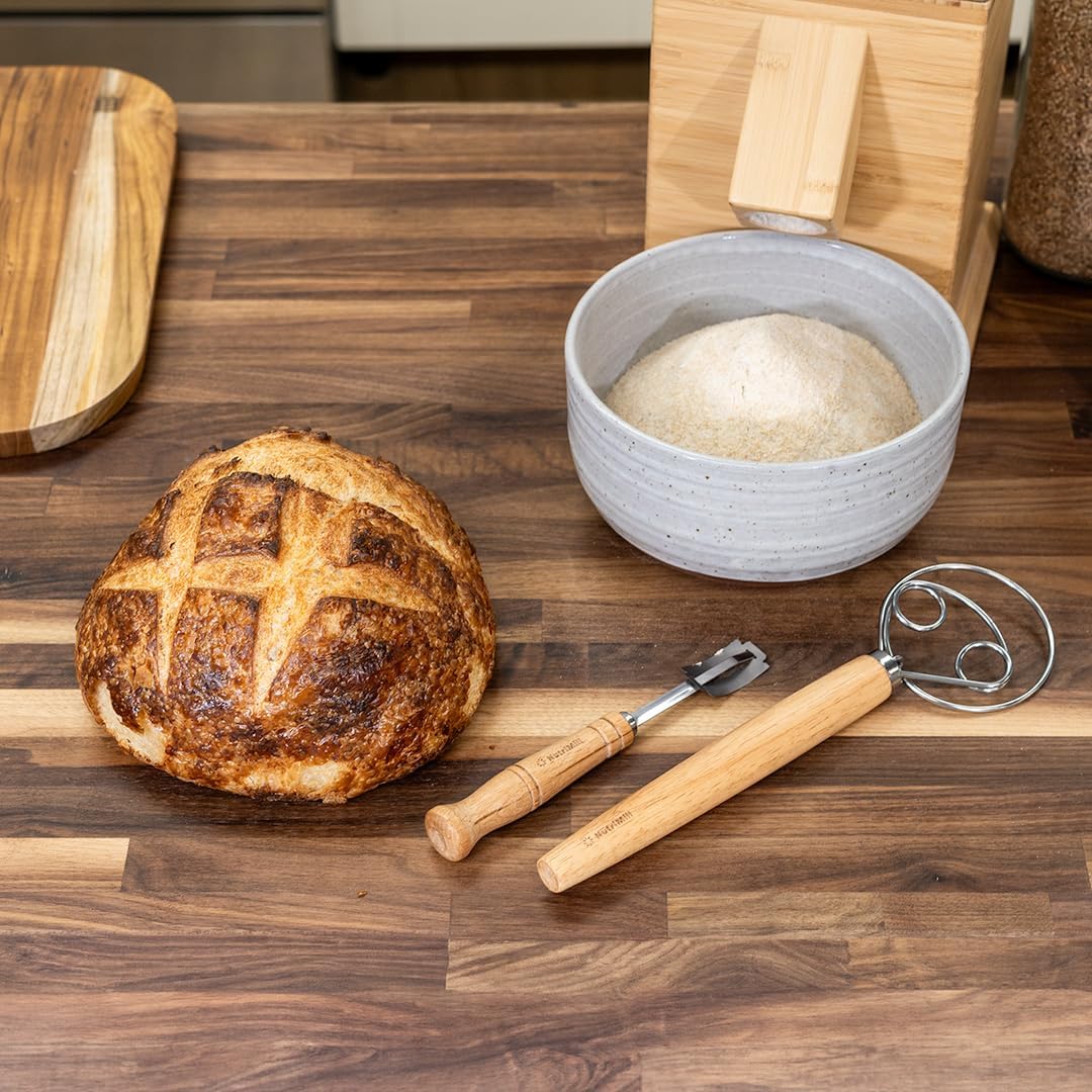 NutriMill Sourdough Bread Proofing Starter Set Kit with 9" Banneton Baskets