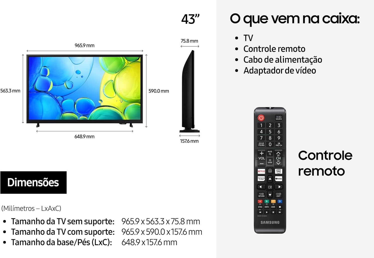 Samsung Smart TV 43" FHD F6000F 2025