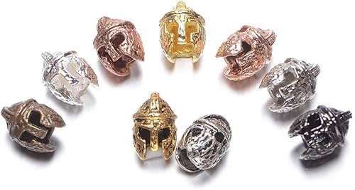 Miniatura 1 de AD Beads 10 piezas de metal sólido Sparta casco espaciador surtido de cuentas de colores mixtos para collar, pulsera, diseño artesanal, Metal