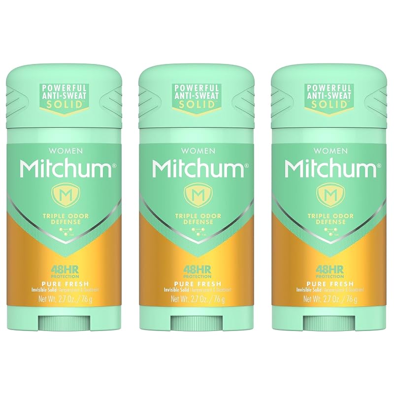 Desodorante antitranspirante em bastão Mitchum For Women Pure Fresh, Pacote com 3