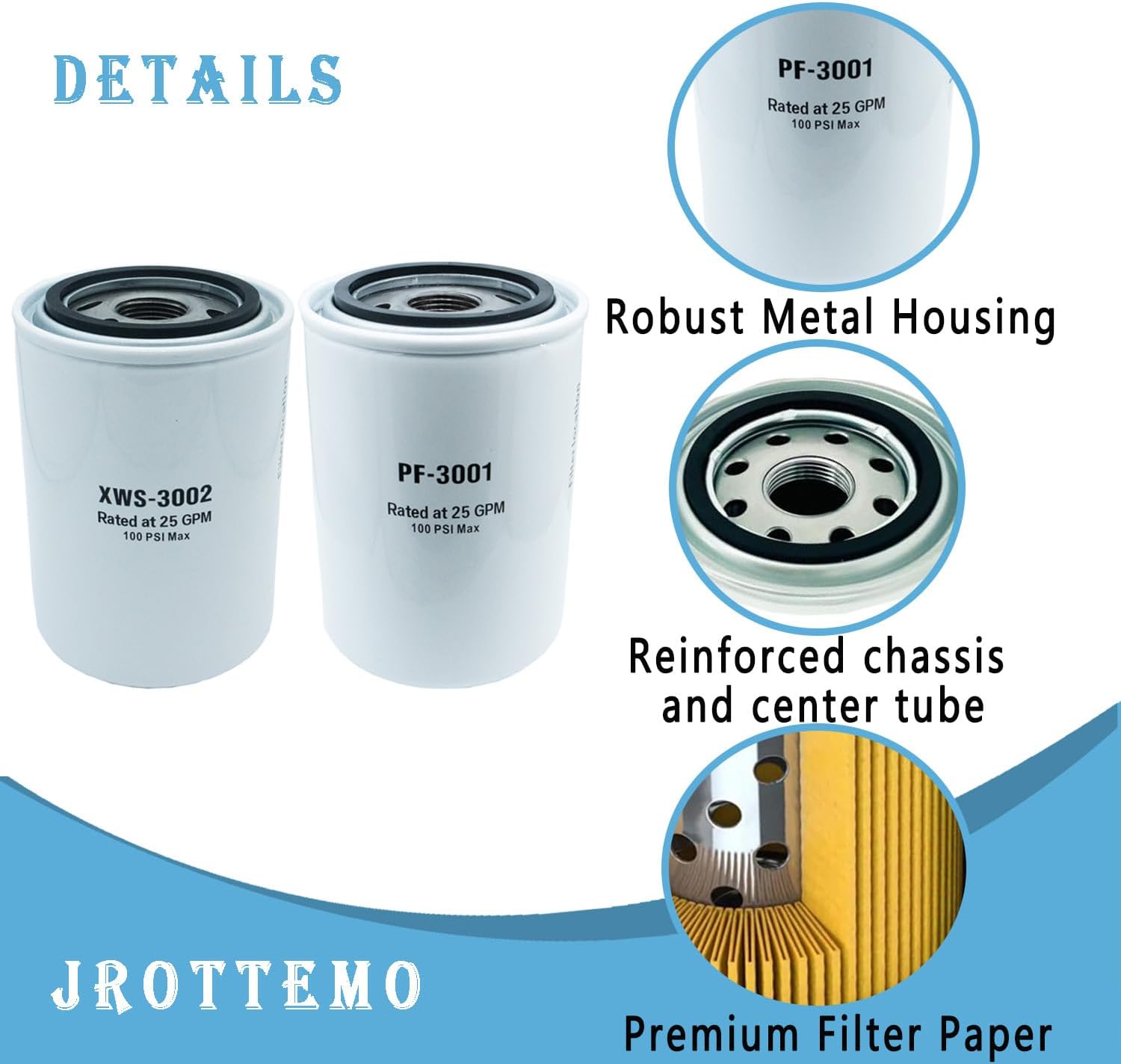 XWS-3002 PF-3001 Water Separator Fuel Filter kit Compatible with FASS Titanium Signature Series Particulate Diesel Fuel Pump XWS3002 PF3001