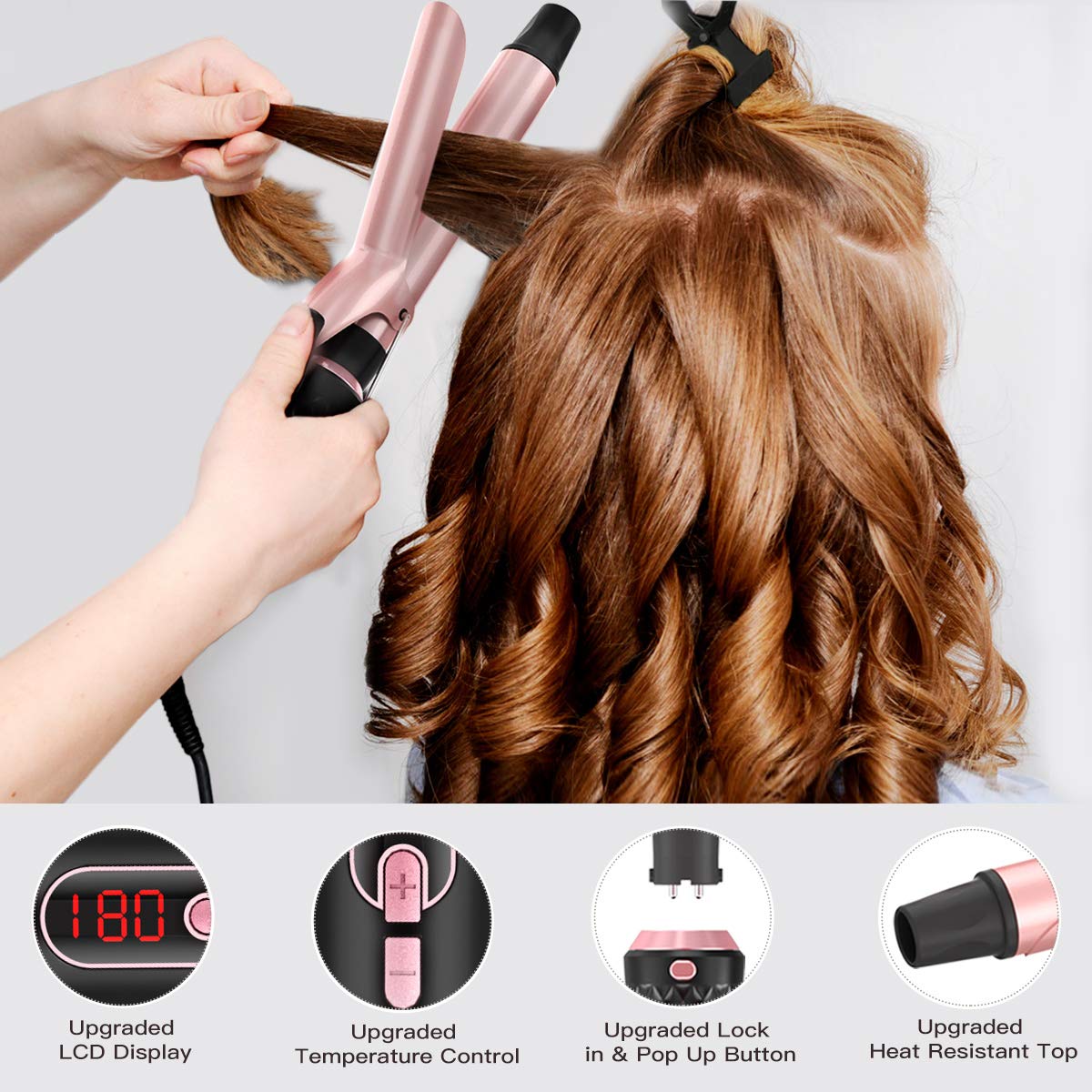 Curling Iron Set 6 in 1 BESTOPE Hair Curling Wand Iron with 6 Interchangeable Ceramic Barrels(0.35'' to 1.25'') Loose Beachy Waves to Tight Curls with LCD & Temperature Control, include Glove & Clips : Beauty & Personal Care