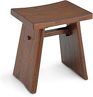 Vista 7 de StrongTek Taburete de ducha de teca, banco de baño de madera de teca maciza preaceitada de 18 pulgadas para baño, spa y hogar, asiento ergonómico