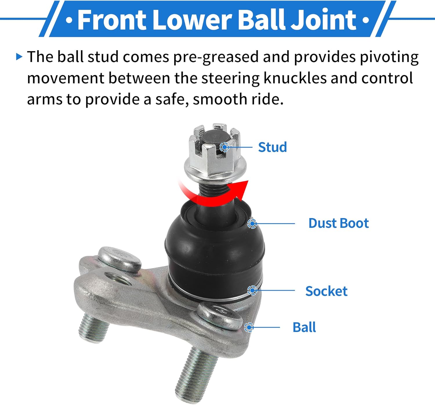 2 Pcs Front Lower Ball Joints for Toyota Prius 2010-2015 Suspension Ball Joint Kit No.K500207/4333049185
