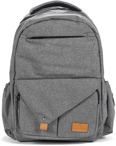 Primo Passi Mochila de viaje para pañales para bebé con bolsillos aislados, funda de toallitas, cambiador y correas para cochecito (Pertutti), Gris,