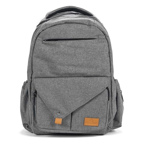 Primo Passi PerTutti Neutral Large Capacity Women & Men Backpack Diaper Bag for Traveling and Maternity I Changing Pad I Adjustable I Big Multi-Function Grey Baby Diaper Bag Insulated Padded Pockets