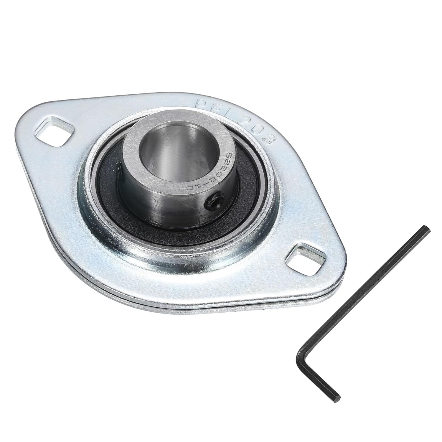 uxcell 2Pcs SBPFL206-18 Pillow Block Bearings 1-3/32" Bore Bearing Units Steel Flange Mounted Bearing Housing with Wrench, ABEC 3