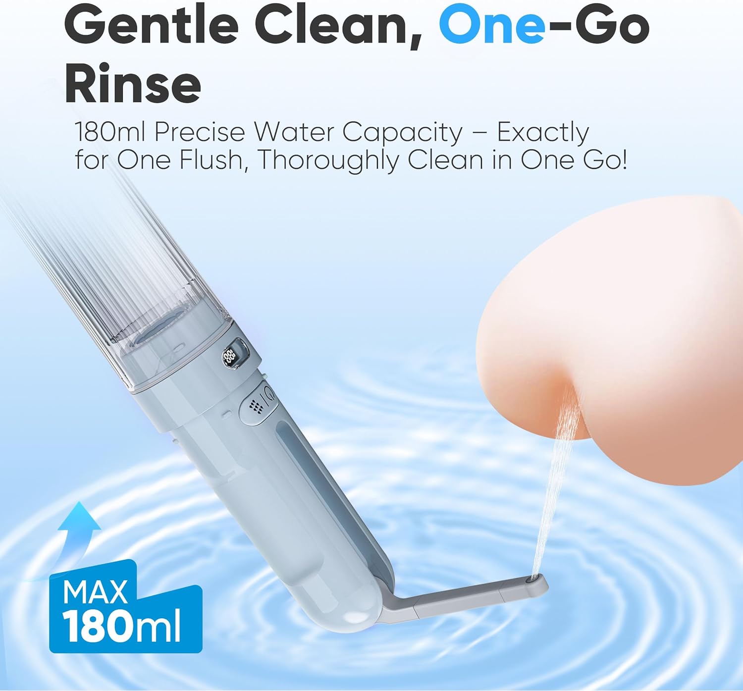 Portable Bidet for Travel | Bathroom - Rechargeable Electric Bidet Sprayer with 3 Pressure | Waterproof for Ultimate Personal Hygiene Cleaning at Home Office and Camping (Blue)