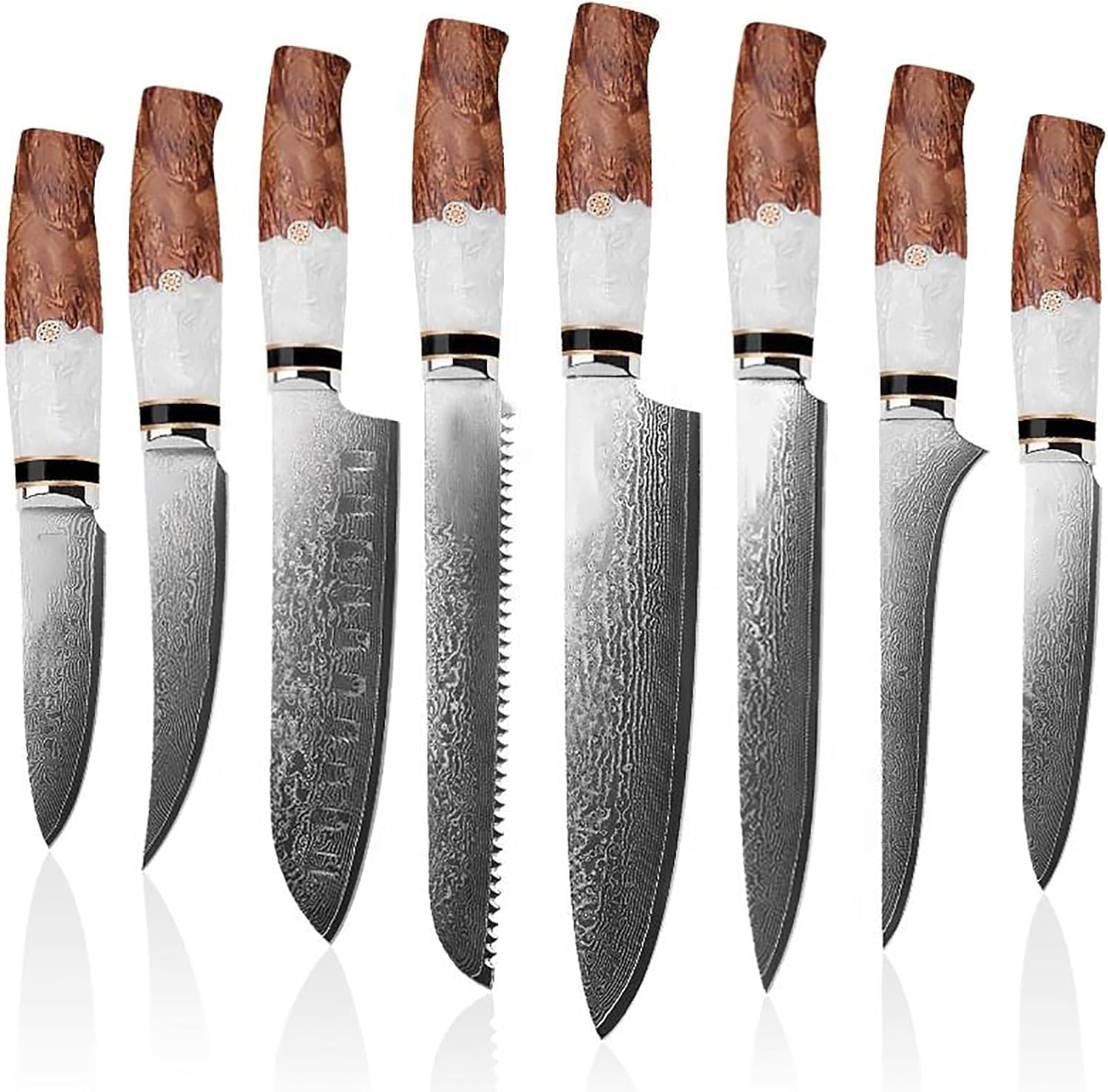 Set Cuchillos Cocina 8 Piezas Acero Aleación Mango ABS