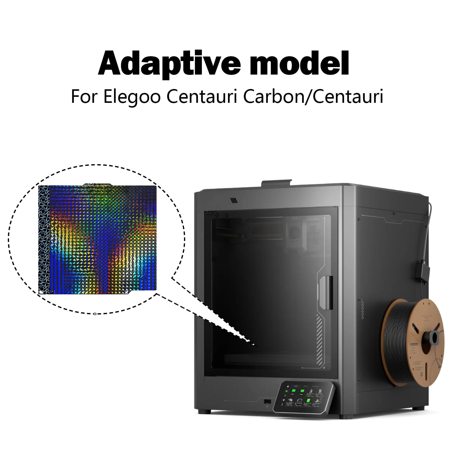 CC2 Build Plate für Centauri/Centauri Carbon 2 Druckerbett 260x271MM Build Sheet Beheiztes Bett H1H Plattform Abnehmbare Build Plate Federstahlblech für Elegoo CC/CC2 3D-Drucker