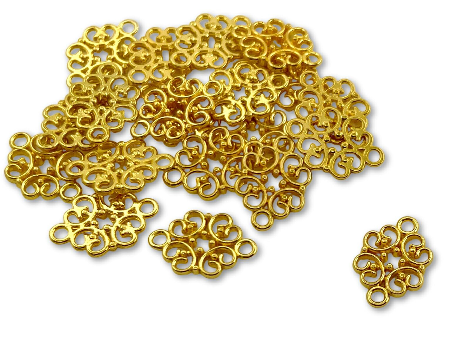 Amazon | 金属チャーム つなぎパーツ 07番 40個入 小花 ビーズ