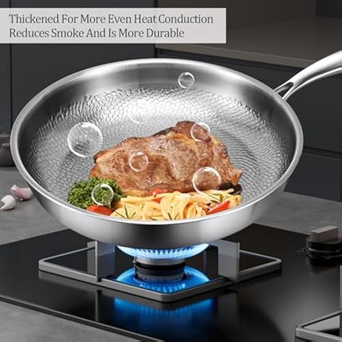 Gienslru Tovara Titanium Pro Titanium Pro Poêle à frire en titane martelé avec couvercle, 100 % non toxique, naturellement antiadhésive, 26/28/30 cm, pour cuisson (avec couvercle, 30 cm) - 4