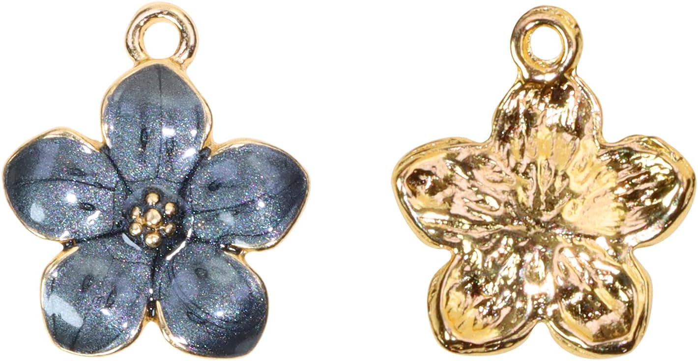 Tupalizy 30PCS Mini Flower Charms Gold Enamel Cherry Blossom Pendants Decor for Bracelets Necklaces Earrings Jewelry Making Findings Purse Keychains DIY Crafts Handmade Gifts Accessories, Mixed color - Image 3