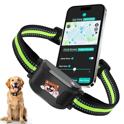 GPS Wireless Dog Fence System Outdoor, No Subscription App Geo-Fence