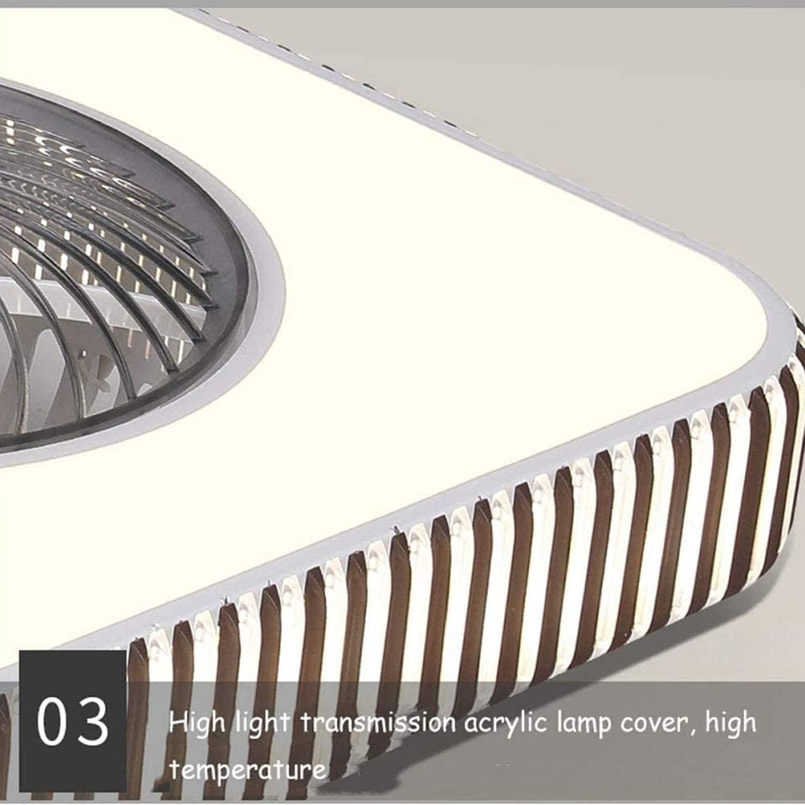 Niewidzialna lampa wentylatora Lampa do salonu z zestawem światła LED i pilotem zdalnego sterowania Niskoprofilowa Niewidzialna lampa sufitowa Wentylator Sypialnia Ściemnialna lampa z trzema C