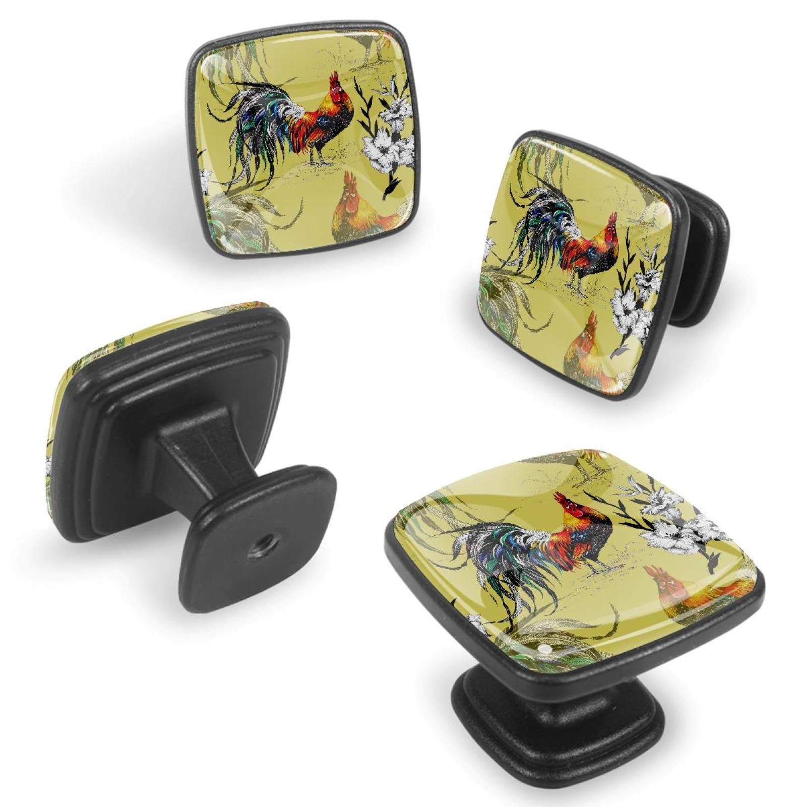 Poignées d'armoires de cuisine modernes style coq fleur pour une ambiance chaleureuse