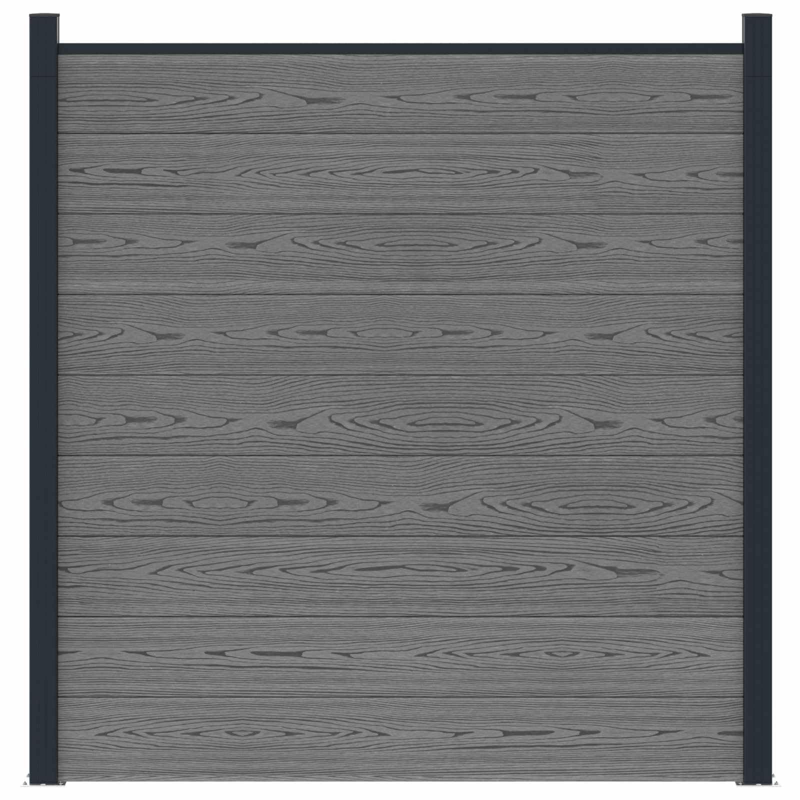 Zaunelement WPC Aluminium Grau 180x186cm Sichtschutzzaun Garten