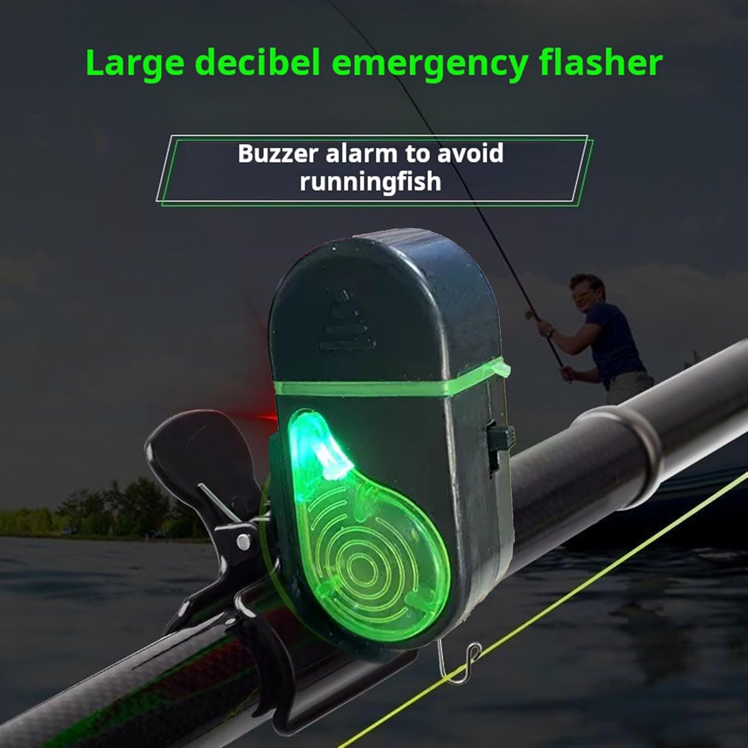 New Fishing Bite Alarm, Sensitive Electronic Fishing Alarms Indicator, Sound Bite Alert Bell with LED Lights image 3