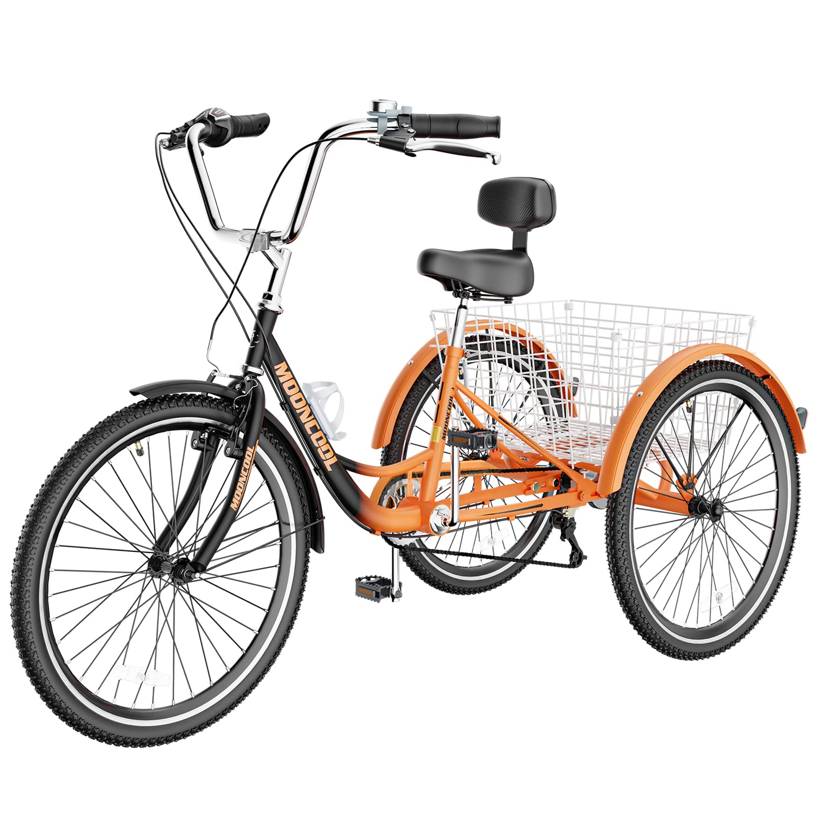 Slsy Adult Tricycles 7 Speed, Adult Trikes 20/24/26 inch 3 Wheel Bikes, Three-Wheeled Bicycles Cruise Trike with Shopping Basket for Seniors, Women, Men