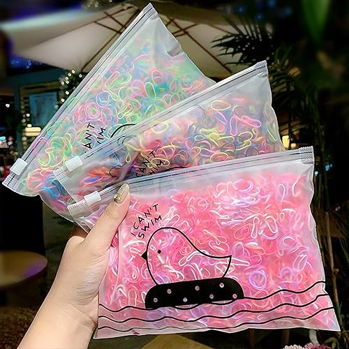 1000 mini bandas de goma coloridas para el cabello soportes de cola de caballo de pony accesorios elásticos para el cabello para niños y niñas