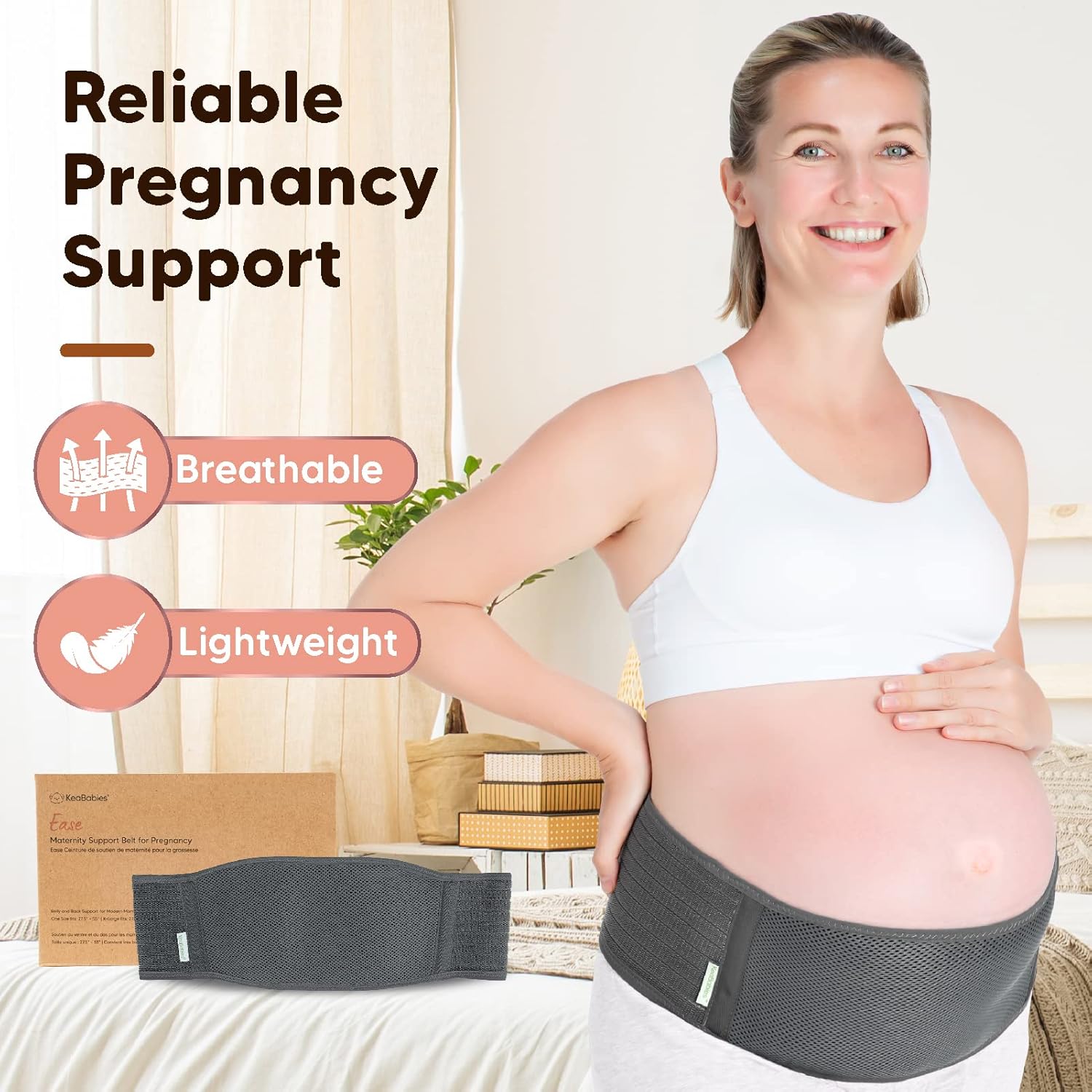 KeaBabies Maternity Belly Band for Pregnancy - Soft & Breathable Pregnancy Belly Support Belt - Pelvic Support Bands - Tummy Band Sling for Pants - Pregnancy Back Brace (Mystic Gray, M/L) : Clothing, Shoes & Jewelry