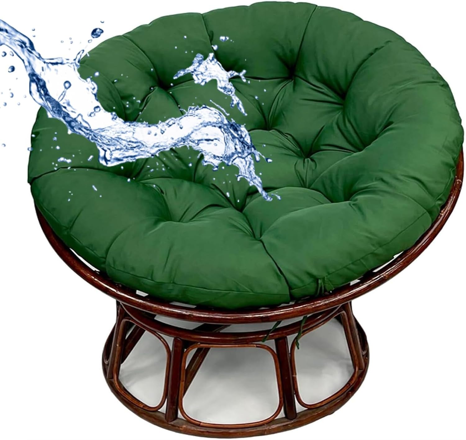 Papasan Chair Cushion Round Waterproof，Hanging Basket Chair Cushion，Round Rattan Chair Cushion, Hanging Basket Bird's Nest Cushion, Hanging Chair Swing Cushion (Only Pad)(Burgundy,120*120cm(47.2In))