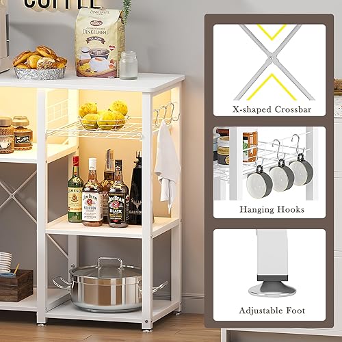 Miniatura 20 de SogesHome Estante de 4 niveles para microondas, estante organizador de almacenamiento de cocina, aperitivo de café para el hogar, cocina, sala de