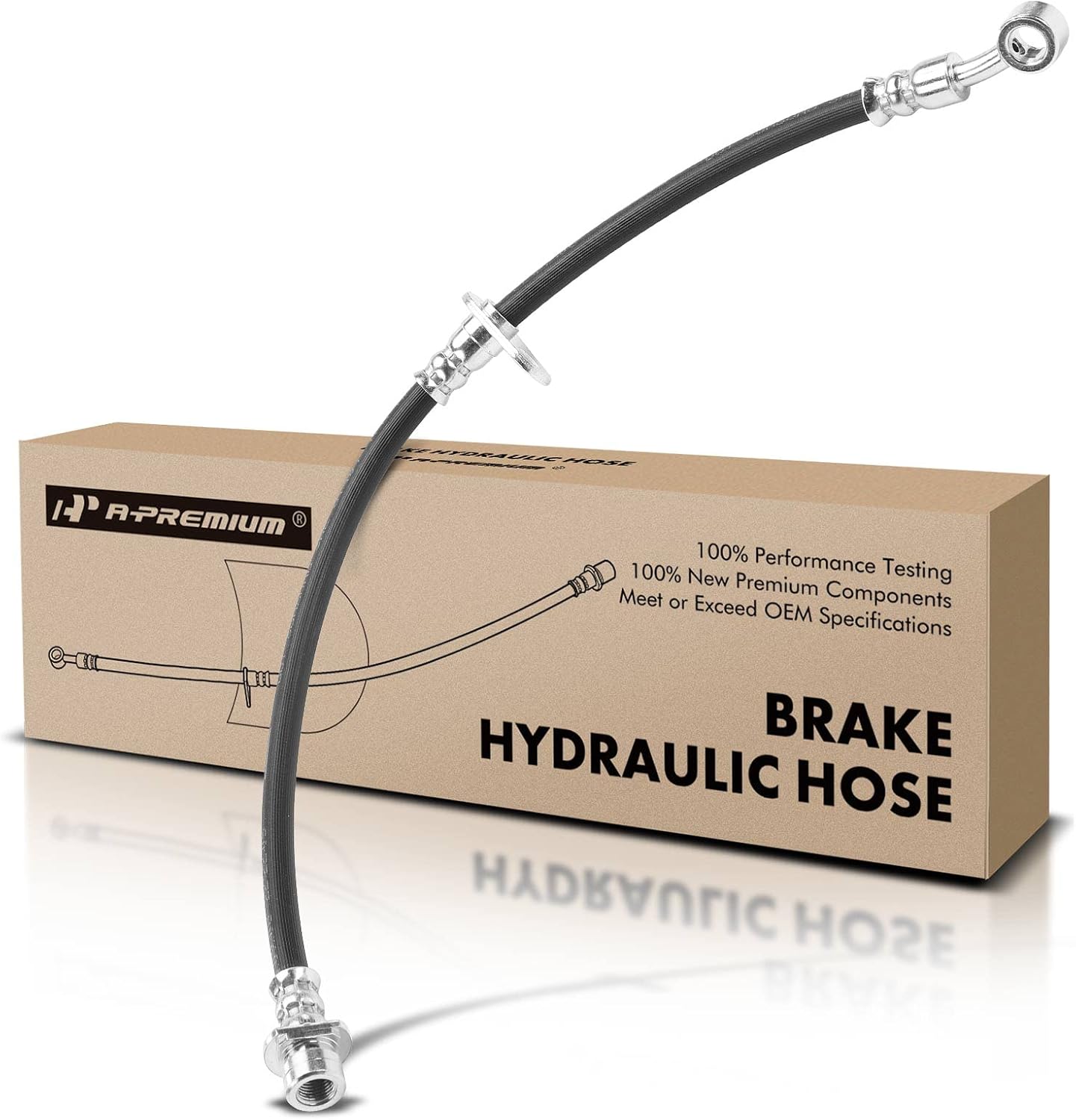 A-Premium Front Driver Brake Hydraulic Hose Compatible with Select Honda Models - Accord 2013 2014 2015 2016 2017 2.0L 2.4L 3.5L - Replace# 01465T2AA02