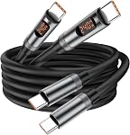 USB-C Cable, 240W USB C to USB C Cable 6.6ft, USBC to C Fast Charger, Type C Charging Cord with LED Display for iPhone 17 16 15 Pro Max,Samsung,Laptops,MacBook,iPad,Switch,Steam Deck
