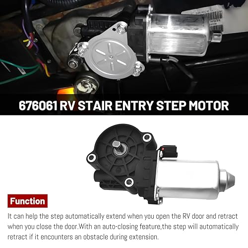 Miniatura 2 de 676061 Motor de escalón de escalera RV Endxedo Motor eléctrico para escalones de RV compatible con Kwikee Lippert Step Gear Motor Series con 3