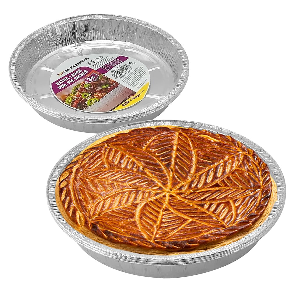 Pack Of 21 Extra Large Foil Pie Dish - Aluminium Round Foil Pans | Disposable, Baking Trays | Small Pie, Tins Pot Ideal for, Shepherds Pie, Steak Pies, Pot Pies, Quiche, Pastries and Cake