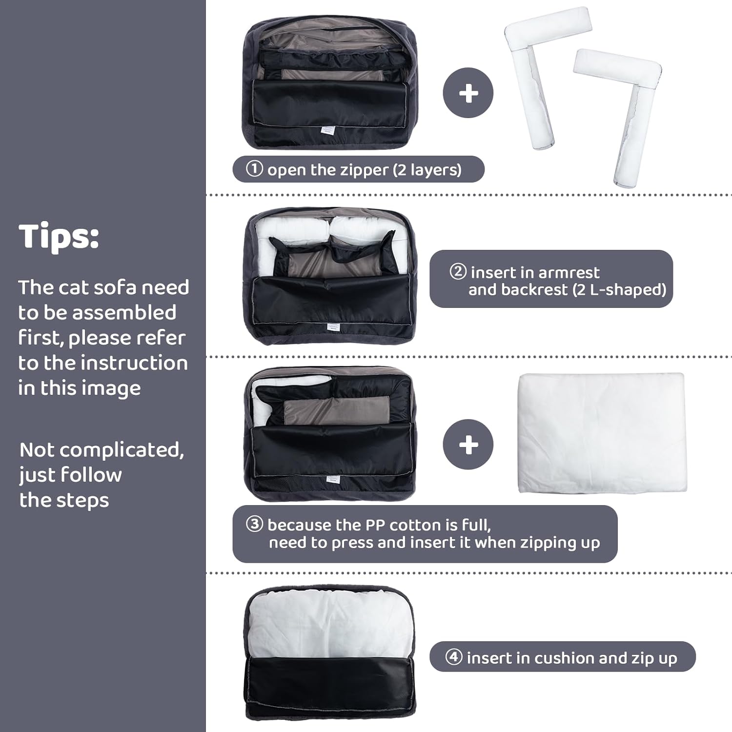 Hollypet Cat Bed Small Dog Bed, Fluffy Plush Cat Couch for Cats and Puppy, Soft Sleeping Pet Sofa Breathable Pet Cushion, Light Grey 4 71f5j+ +knL. AC SL1500