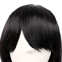 Vista 3 de MapofBeauty 28 pulgadas 70 cm largo rizado pelo extremos disfraz Cosplay peluca (negro)