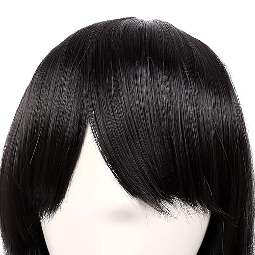 Miniatura 3 de MapofBeauty 28 pulgadas 70 cm largo rizado pelo extremos disfraz Cosplay peluca (negro)