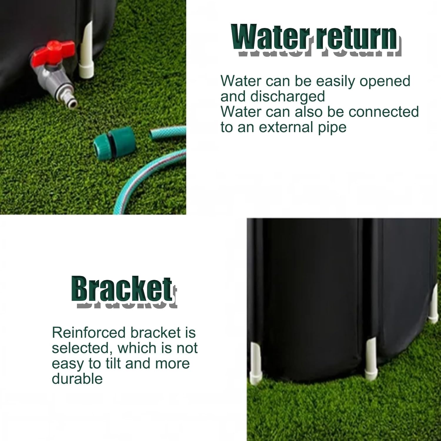 Rain Barrel Water Collector – Outdoor Water Storage Garden Rainwater Tank with Portable Spigot & Overflow Kit(50L)