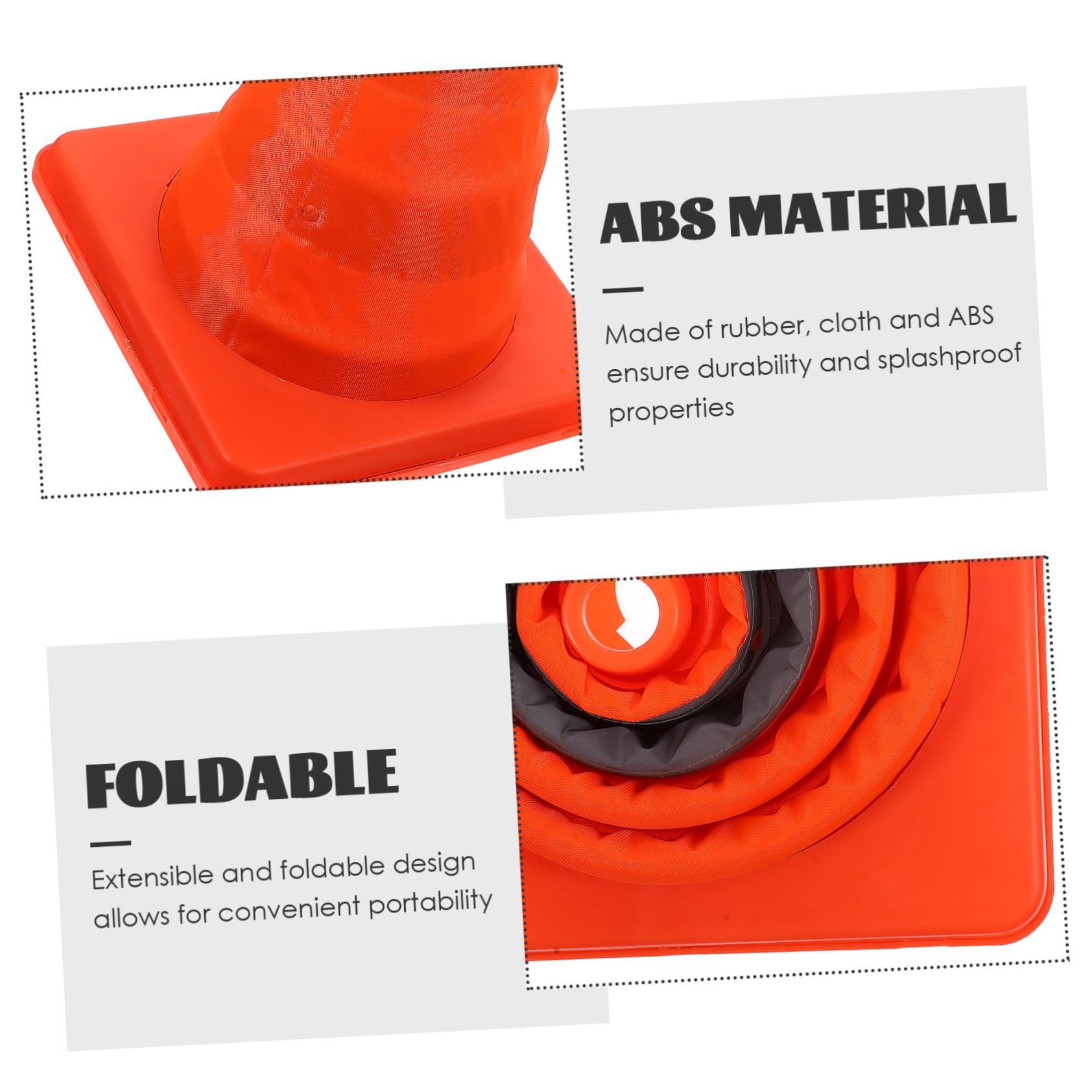 BELLIFFY Emergency Cones Led Lights 45cm Collapsible Traffic Cone Reflective Signage for Road Work Driver Training