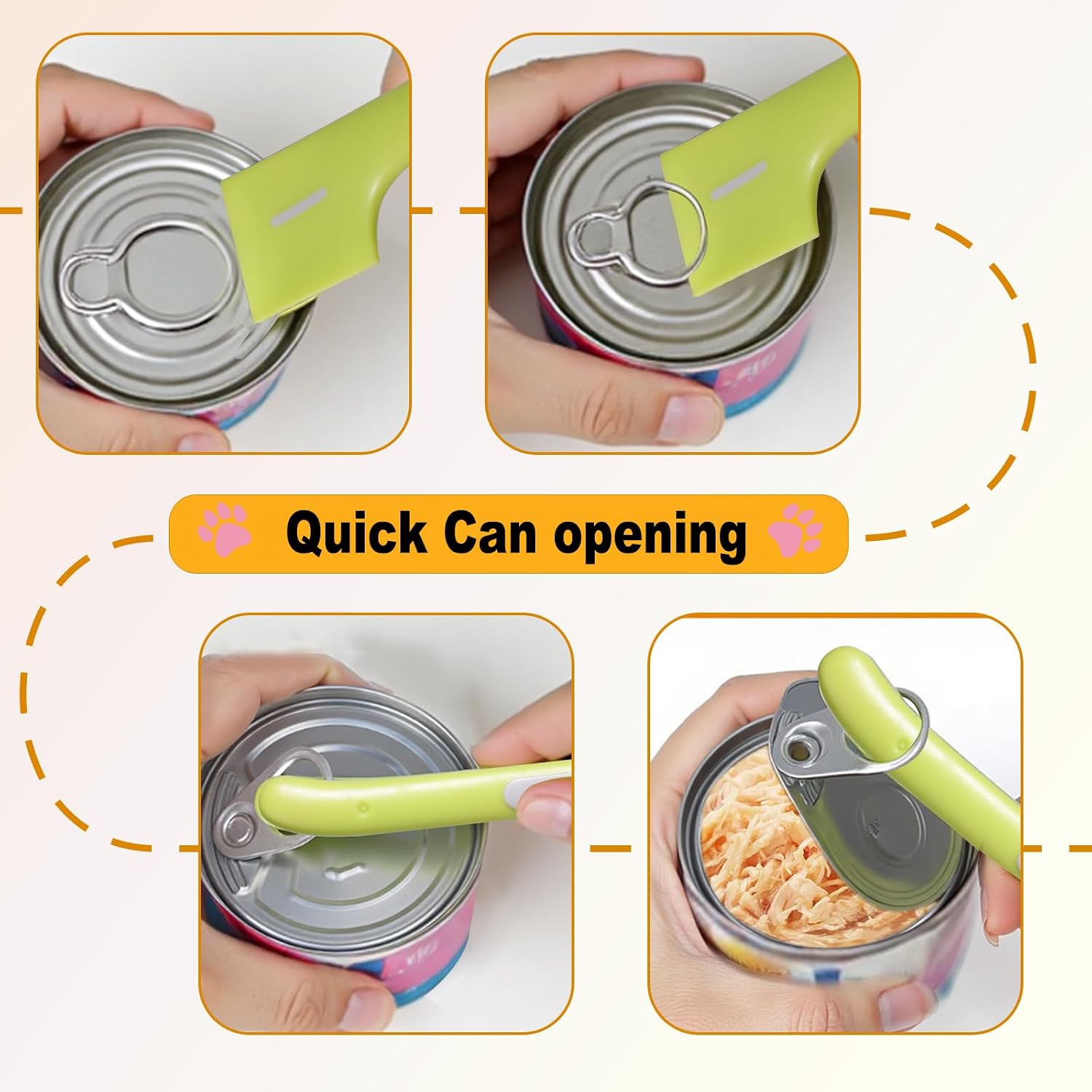 Cat Food Can Covers Lids Can Lids For Dog Food Pet Food Can Covers 10Pcs Universal Most Standard Size Silicone Lid Saver Toppers with Spoon Spatula for Pet Wet and Canned Food Storage (Orange SET) image 5