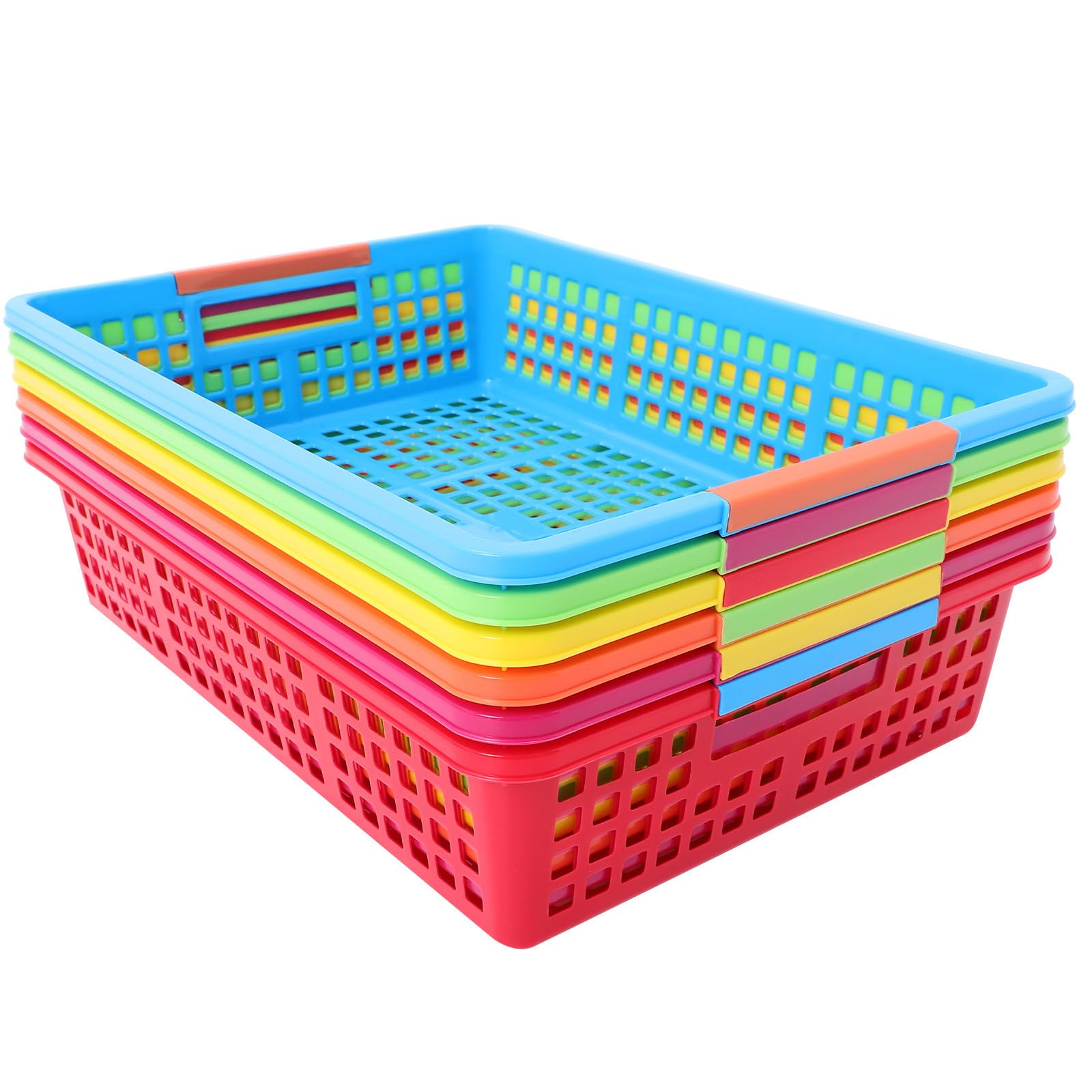 Paniers de rangement empilables lot de 6 en plastique PP YARNOW pour classe