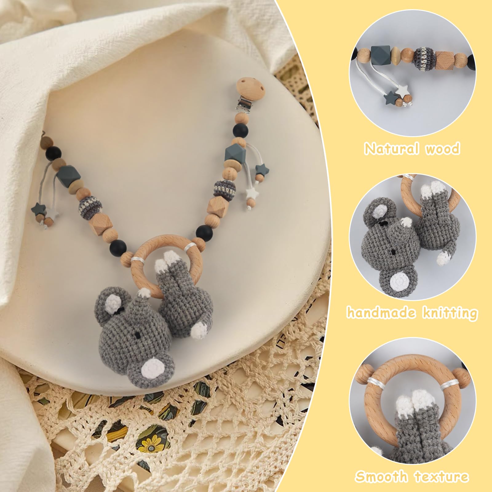 JWTRSVTY Chaîne De Poussette En Bois, Bébé Jouet Poussette