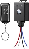 DEWENWILS Interrupteur Sans Fil Extérieur, 1 Télécommande 1 Récepteur, Noir - 1