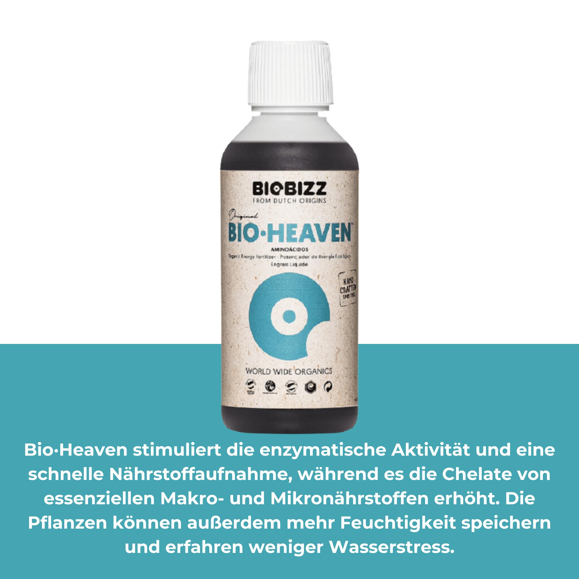 GROWMANIA Bio Heaven di BioBizz 250 ml + Probe Boost Up di Up Nutrients + misurino | Stimolatore di vitalità organico per piante | Per piccoli giardini e vasi di fiori