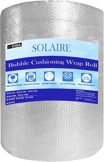SOLAIRE Air Bubble Wrap For Packing Materials | Moving Items | Storage Boxes (10M 30GSM)