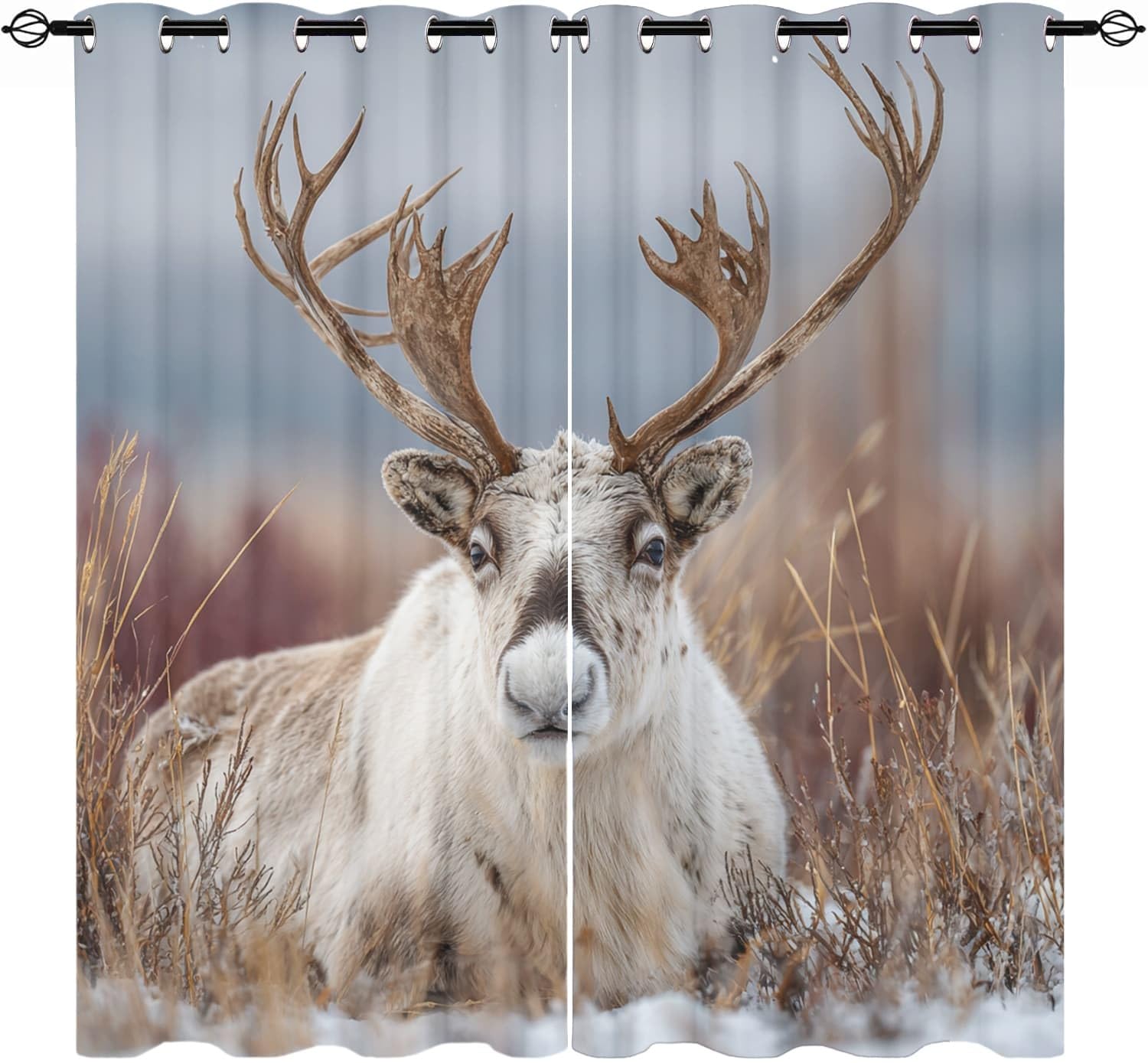 Rideau occultant anti froid et bruit brun 3D animaux pour isoler une chambre
